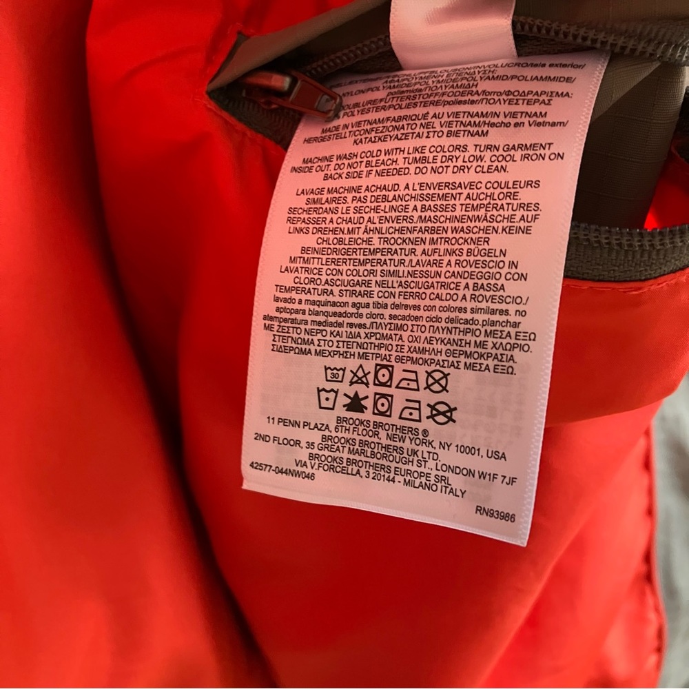 Brooks Brothers Water Repellent Windbreaker Size XXL Olive Green Hooded Jacket - Picture 12 of 14